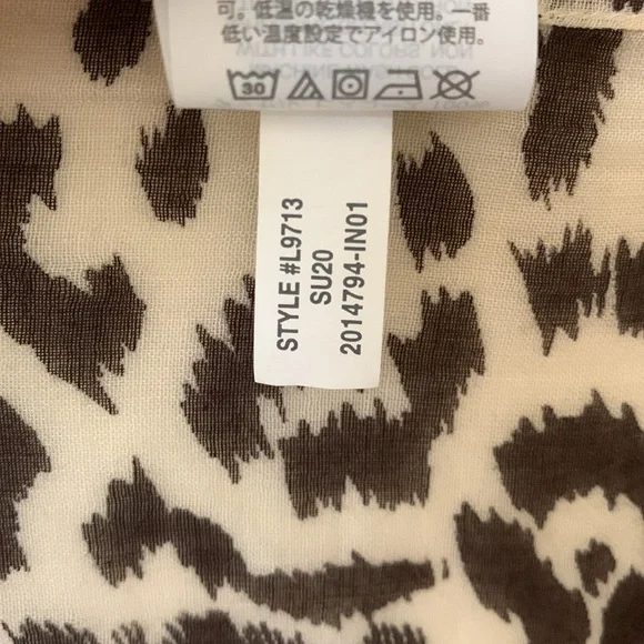 J Crew Leopard open front fringe detail kimono cape cardigan swim coverup SZ M/L - Picture 12 of 14